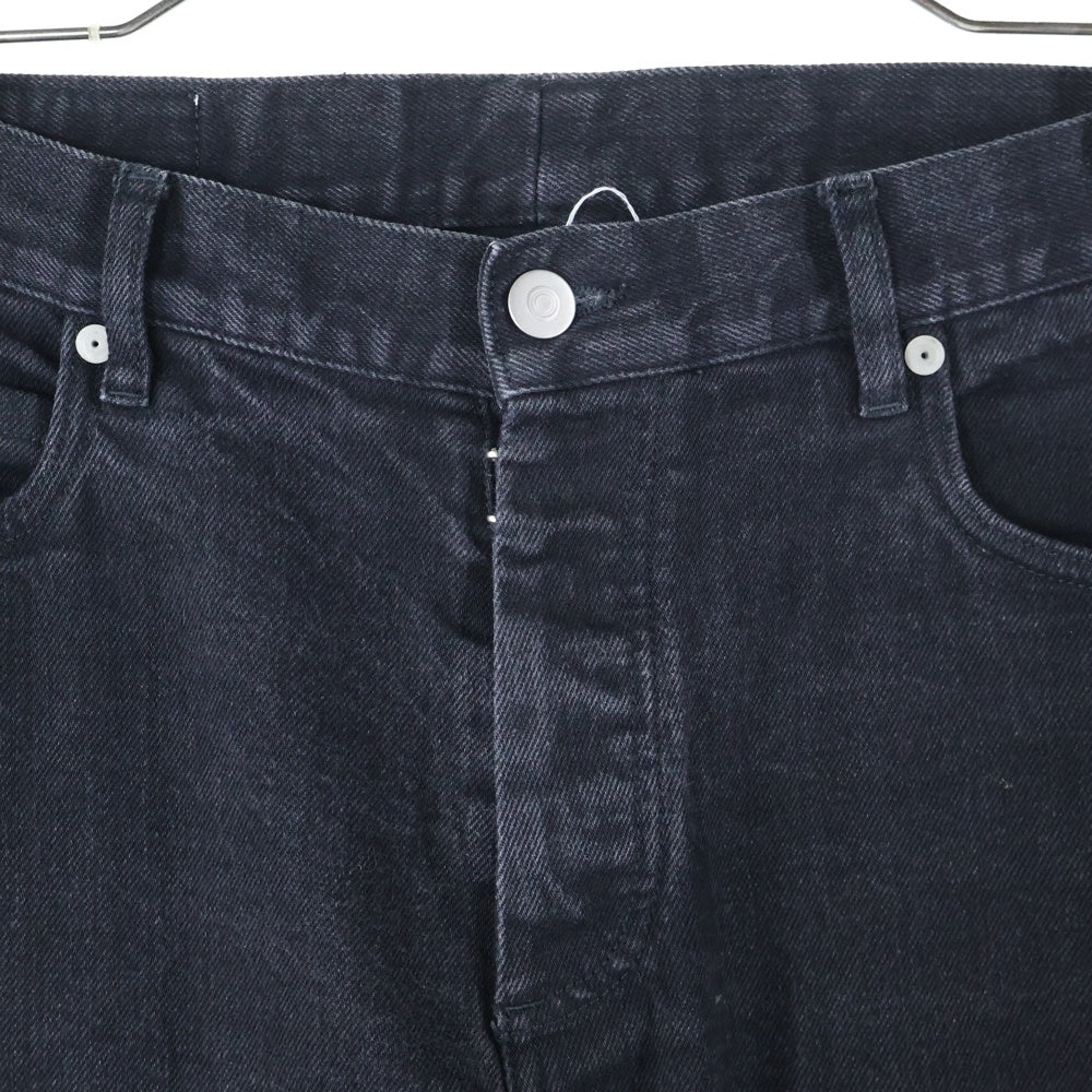 Maison Margiela 14(メゾンマルジェラ) SLIM JEAN スリムジーン ブラックデニムパンツ ストレート レザーパッチ S50LA0129