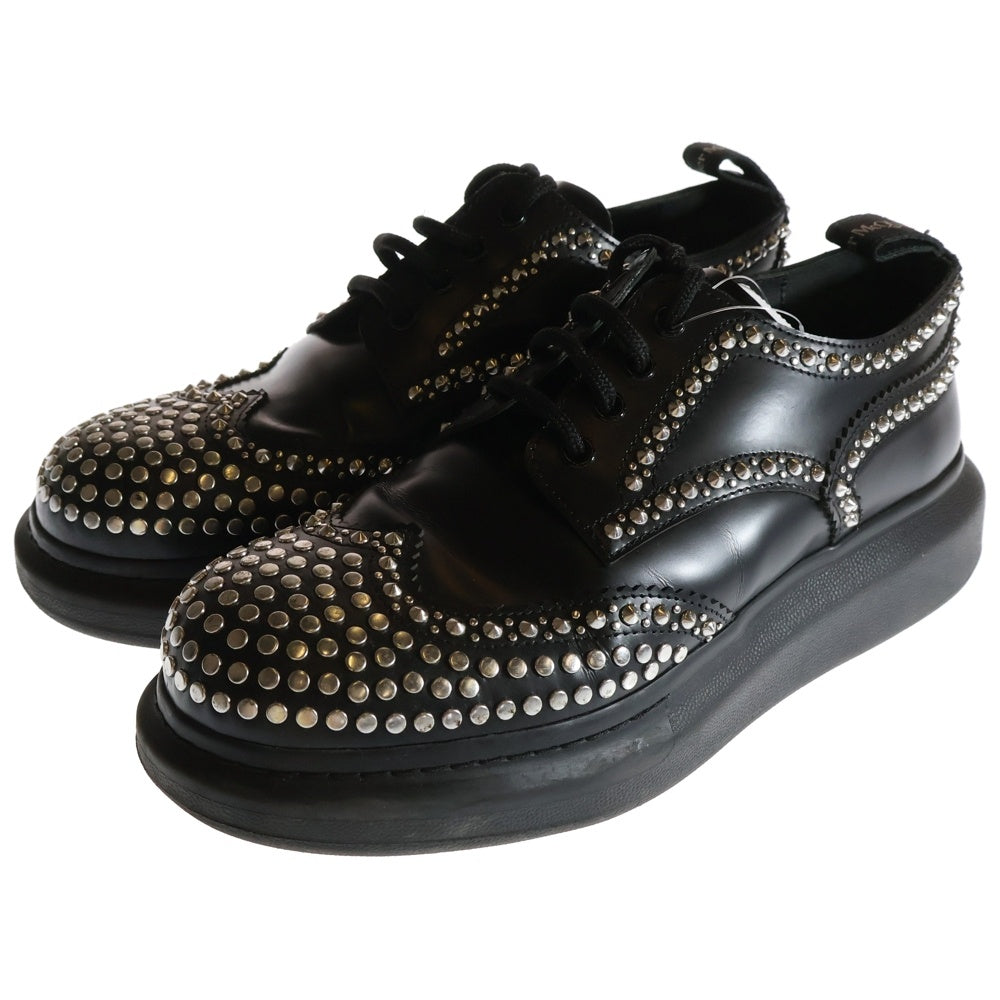 Alexander McQueen(アレキサンダーマックイーン) Hybrid Lace Up レザードレスシューズ スタッズ ブラック/シルバー610809