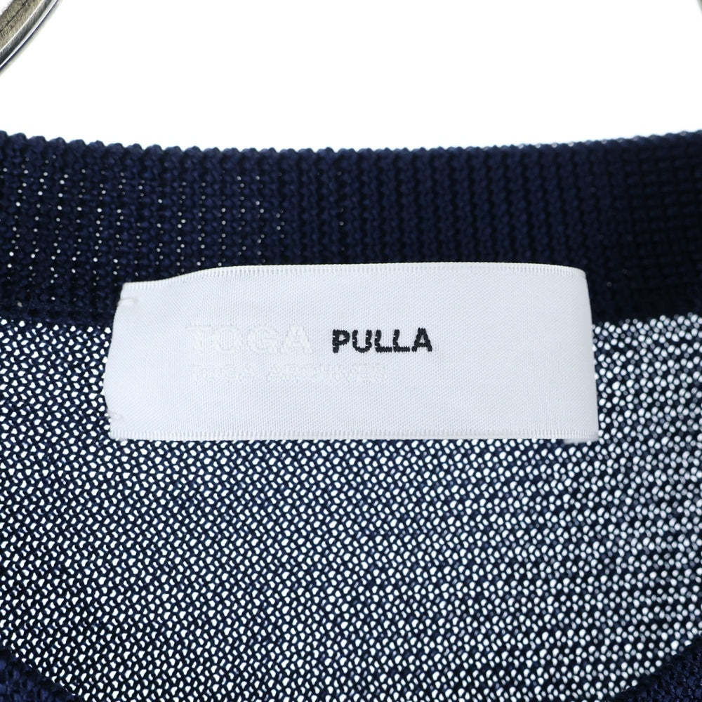 TOGA PULLA(トーガ プルラ) 袖デザイン リブニットプルオーバー レディース ネイビー TP01-XN201
