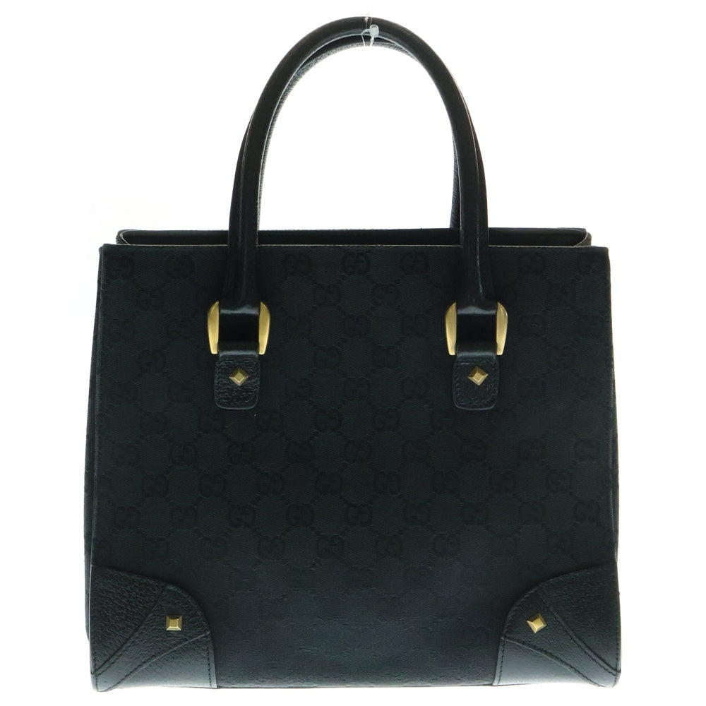 GUCCI(グッチ) GGキャンパス ジャガード ハンドバッグ ブラック 120895