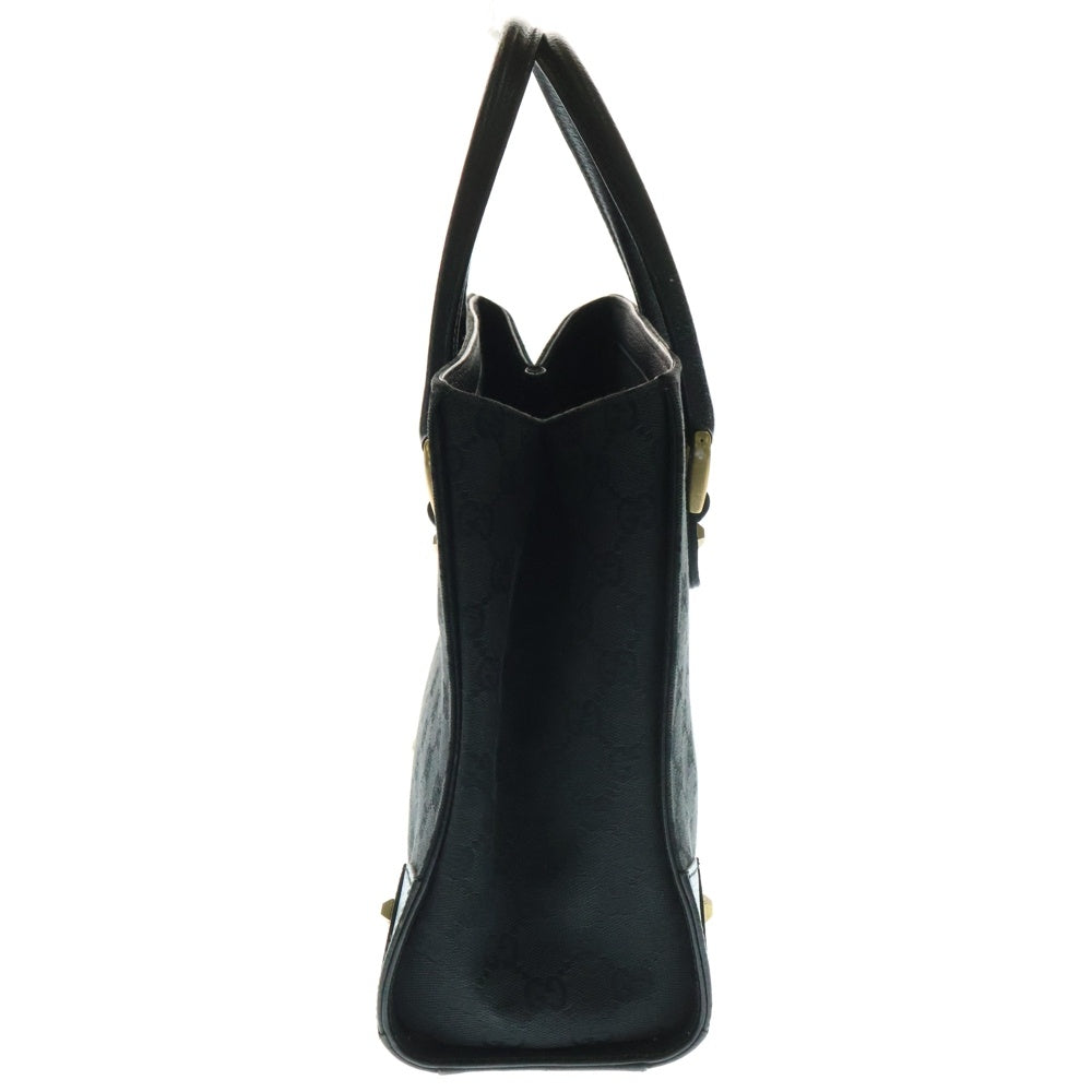 GUCCI(グッチ) GGキャンパス ジャガード ハンドバッグ ブラック 120895