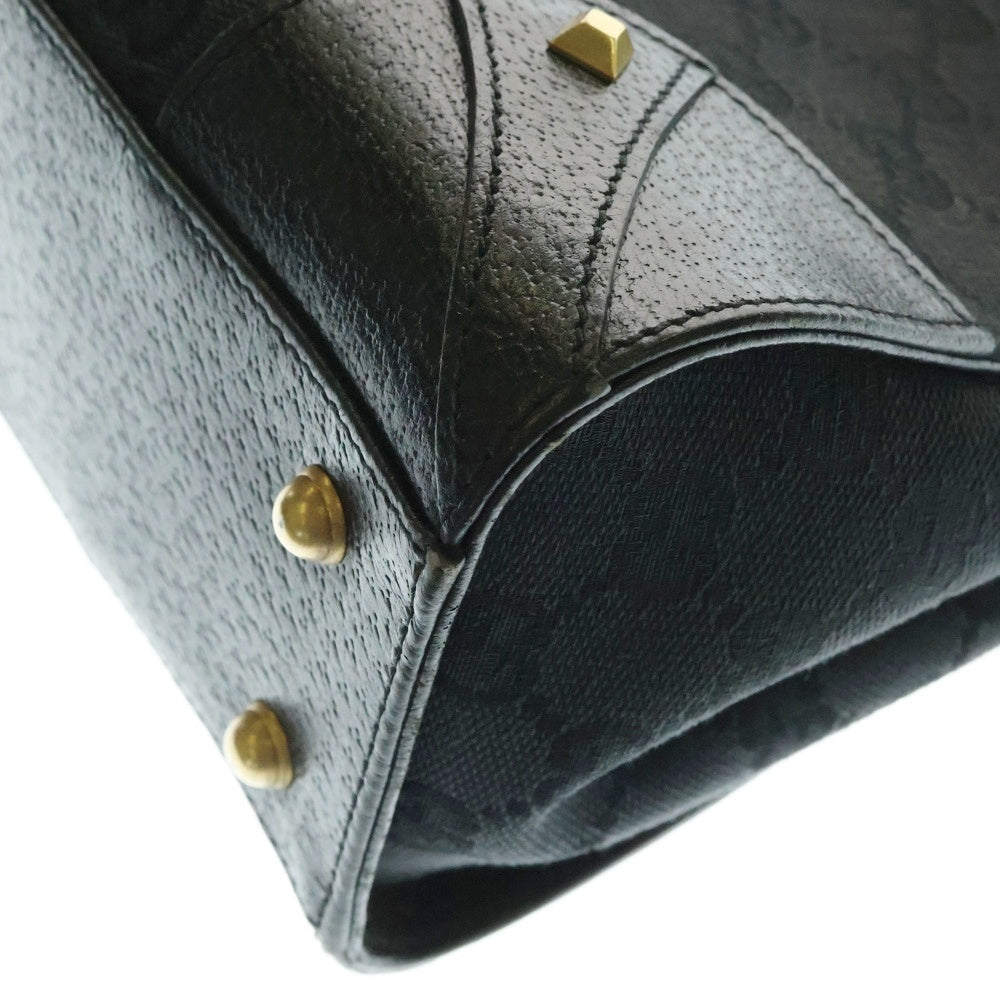 GUCCI(グッチ) GGキャンパス ジャガード ハンドバッグ ブラック 120895