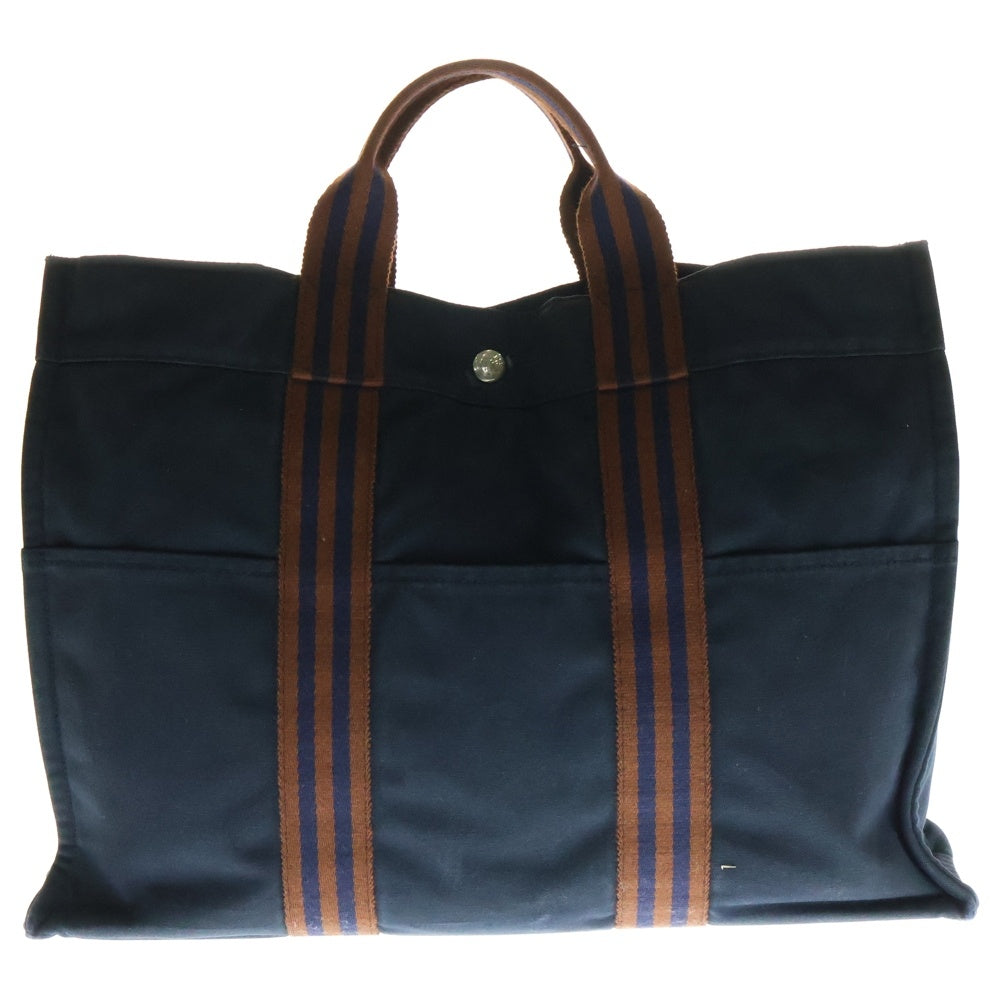 HERMES(エルメス) フールトゥ MM キャンパスハンドバッグ ネイビー