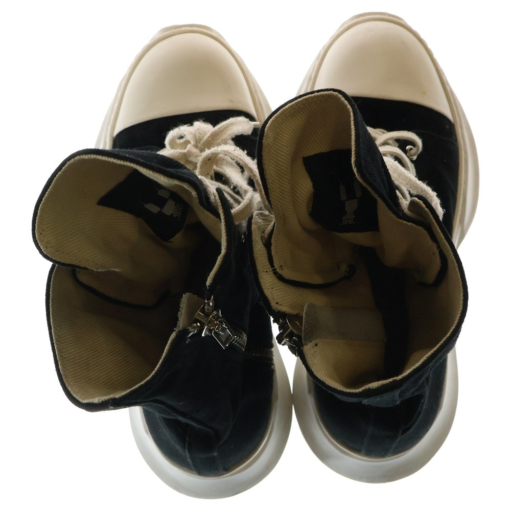 Rick Owens DRKSHDW(リックオウエンス ダークシャドウ) ABSTRACT HIGH SNEAKER アブストラクト キャンパスハイカットスニーカー ブラック/ホワイト