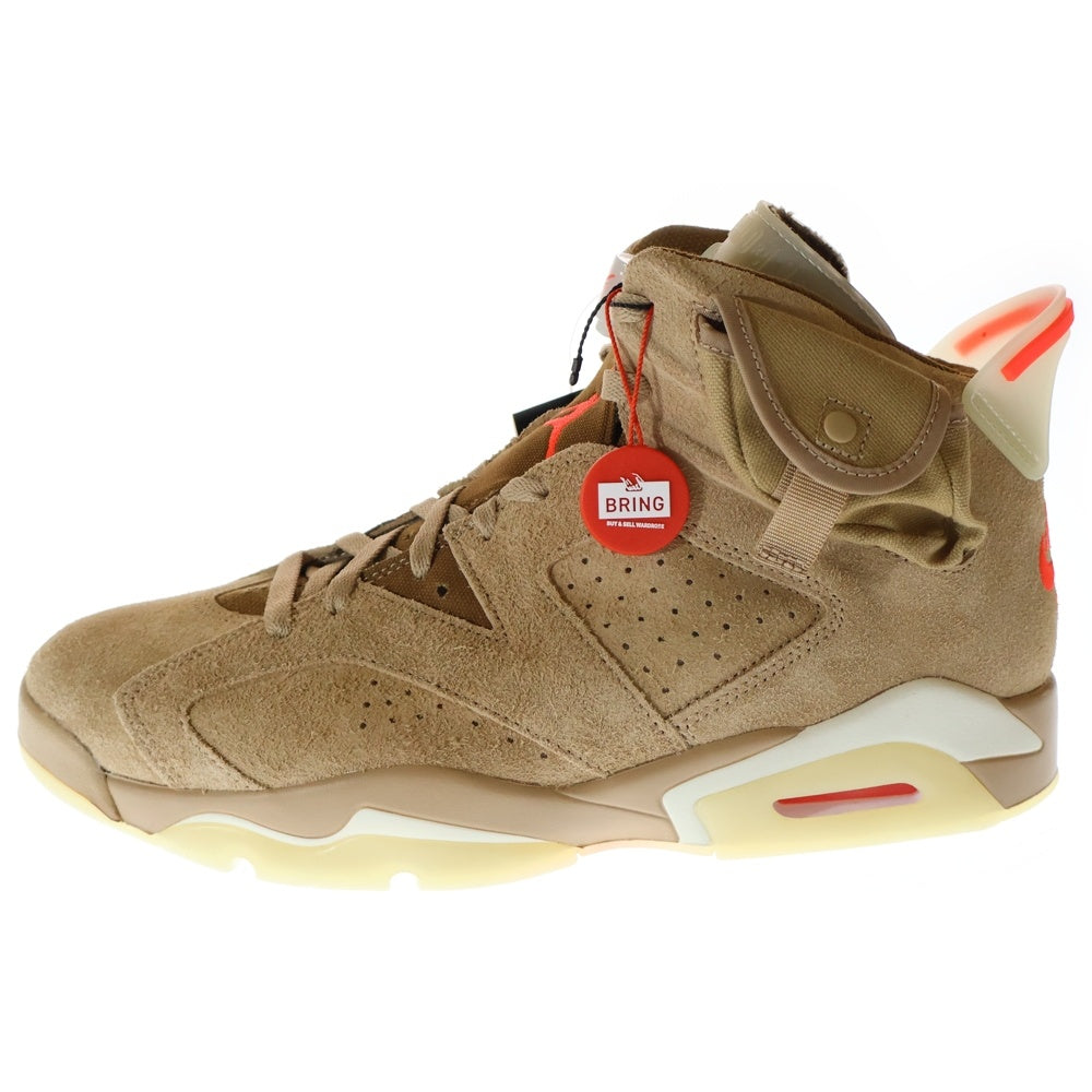 NIKE(ナイキ) ×TRAVIS SCOTT AIR JORDAN 6 RETRO SP BRITISH KAHKI DH0690-200 トラヴィススコット エアジョーダン6 レトロ ハイカットスニーカー ベージュ US12/30cm