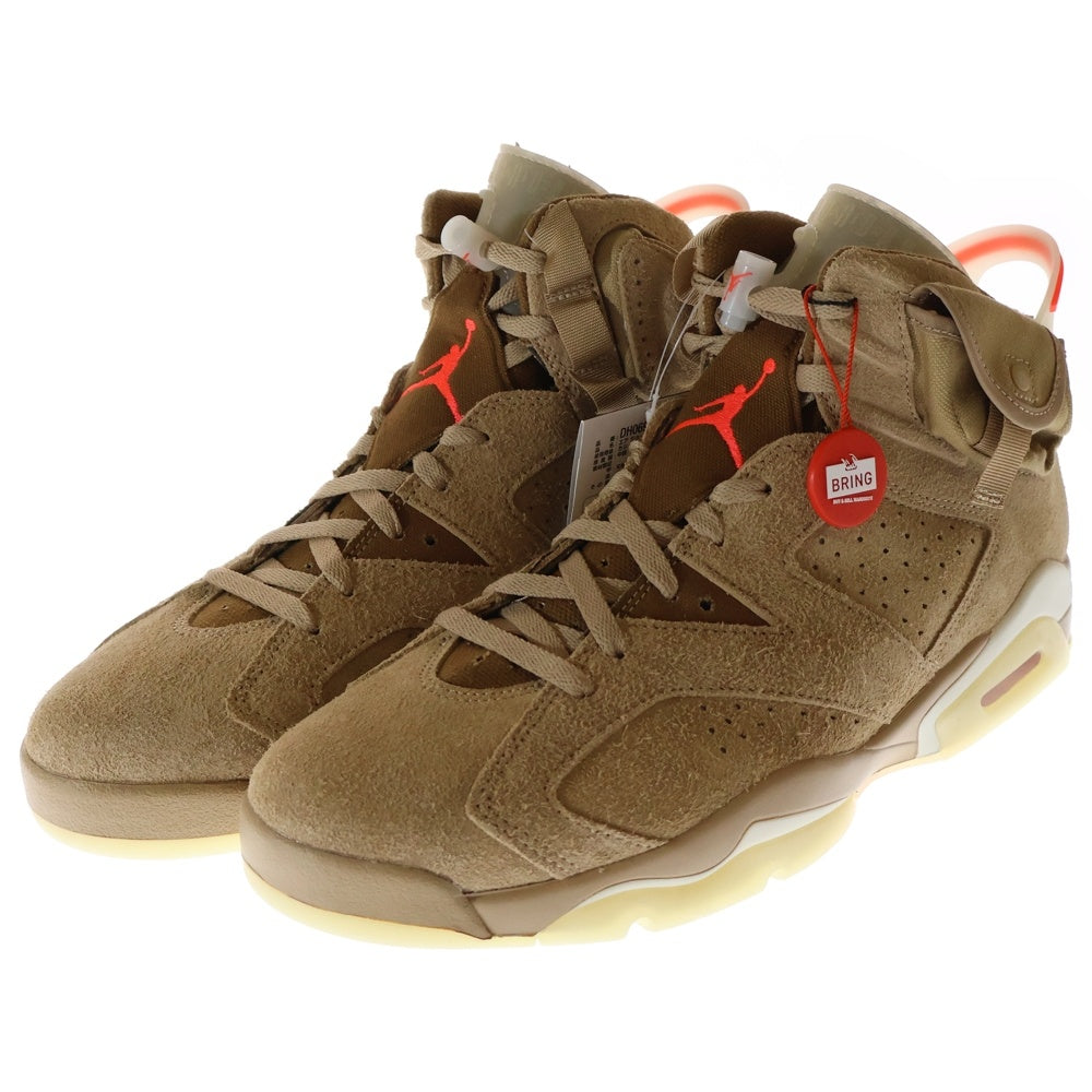 NIKE(ナイキ) ×TRAVIS SCOTT AIR JORDAN 6 RETRO SP BRITISH KAHKI DH0690-200 トラヴィススコット エアジョーダン6 レトロ ハイカットスニーカー ベージュ US12/30cm