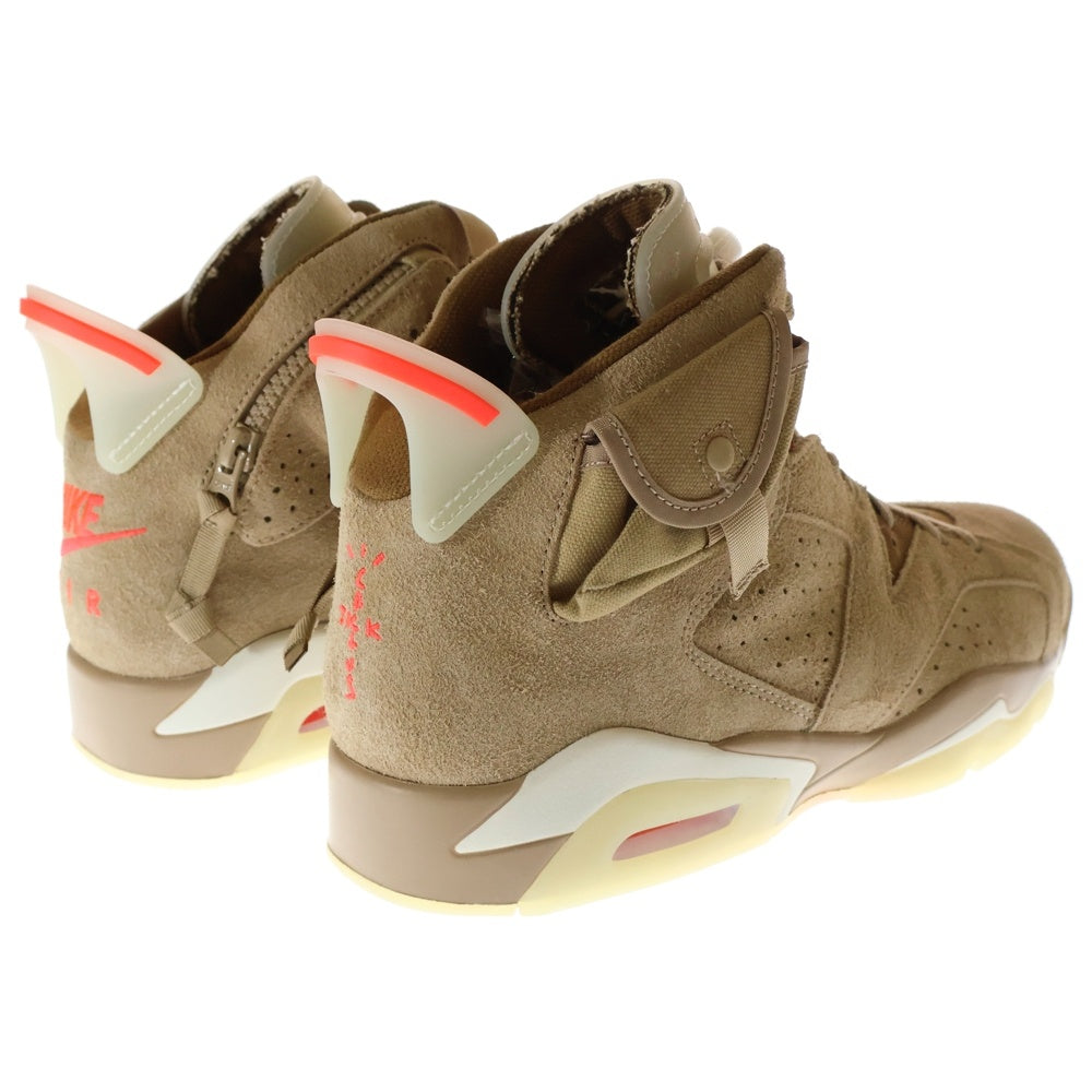 NIKE(ナイキ) ×TRAVIS SCOTT AIR JORDAN 6 RETRO SP BRITISH KAHKI DH0690-200 トラヴィススコット エアジョーダン6 レトロ ハイカットスニーカー ベージュ US12/30cm