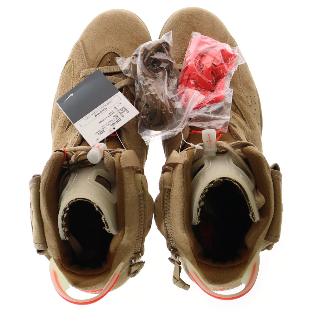 NIKE(ナイキ) ×TRAVIS SCOTT AIR JORDAN 6 RETRO SP BRITISH KAHKI DH0690-200 トラヴィススコット エアジョーダン6 レトロ ハイカットスニーカー ベージュ US12/30cm
