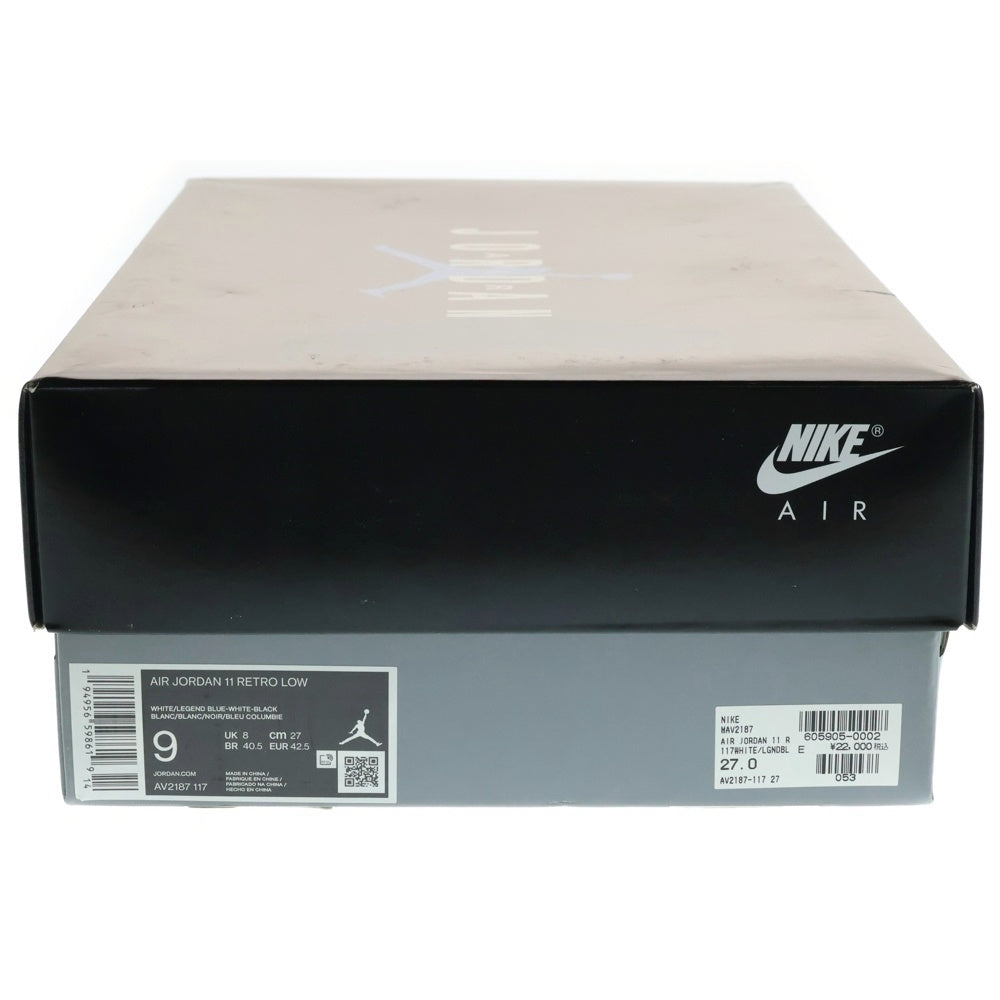 NIKE(ナイキ) AIR JORDAN 11 RETRO LOW LEGEND BLUE AV2187-117 エアジョーダン11 レトロ レジェンドブルー ローカットスニーカー ホワイト/ブルー US9/27cm