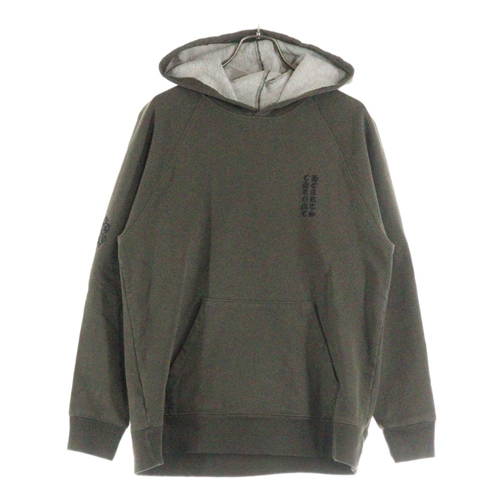 CHROME HEARTS(クロムハーツ) GRP Y NOT PLOV Hoodie ワイノット ヴァーティカルロゴ/ダガー刺繍 スウェットプルオーバーパーカー カーキ