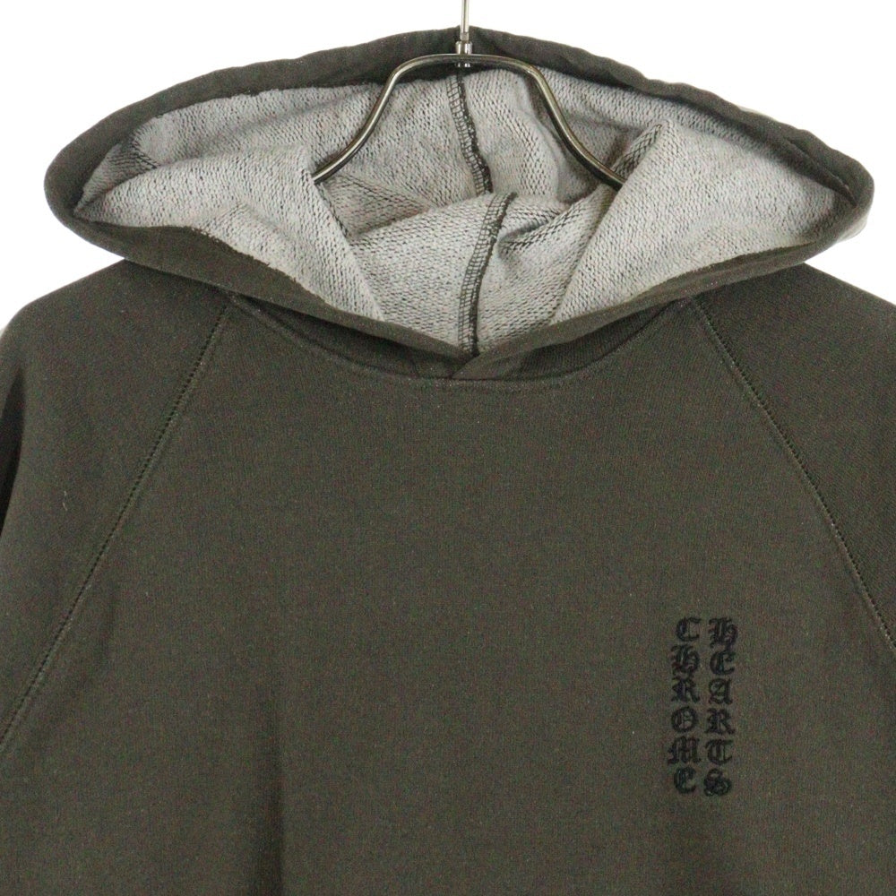CHROME HEARTS(クロムハーツ) GRP Y NOT PLOV Hoodie ワイノット ヴァーティカルロゴ/ダガー刺繍 スウェットプルオーバーパーカー カーキ