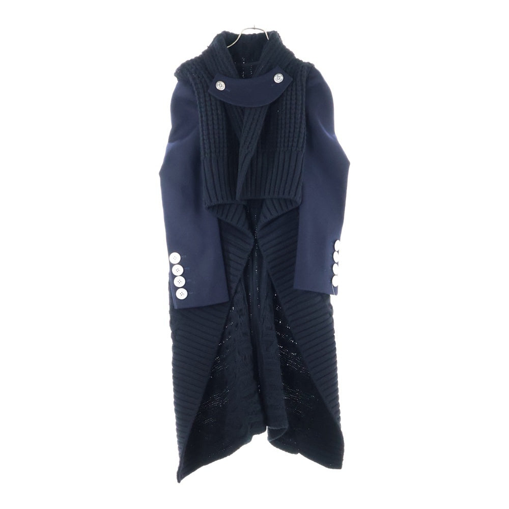 Sacai(サカイ) 21AW ニットドッキング ローゲージ トレンチコート ブラック 21-05773