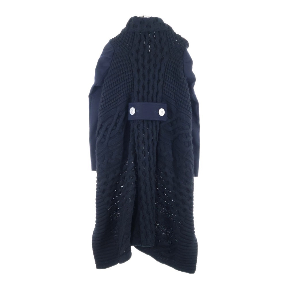 Sacai(サカイ) 21AW ニットドッキング ローゲージ トレンチコート ブラック 21-05773