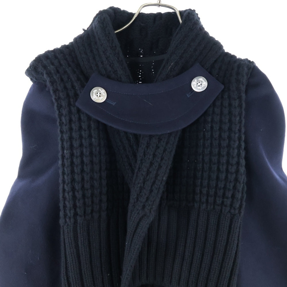 Sacai(サカイ) 21AW ニットドッキング ローゲージ トレンチコート ブラック 21-05773
