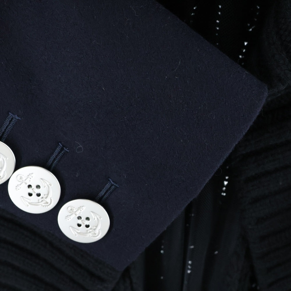 Sacai(サカイ) 21AW ニットドッキング ローゲージ トレンチコート ブラック 21-05773
