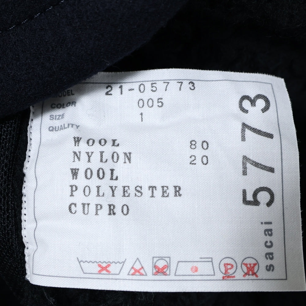 Sacai(サカイ) 21AW ニットドッキング ローゲージ トレンチコート ブラック 21-05773