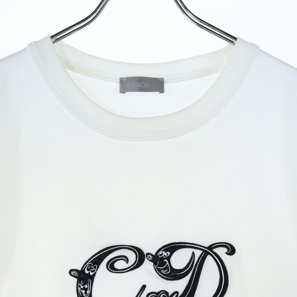 Christian Dior(クリスチャンディオール) 21AW ×KENNY SCHARF Logo T-Shirt ケニーシャーフ ロゴ刺繍 クルーネック半袖Tシャツカットソー ホワイト 193J697A0677
