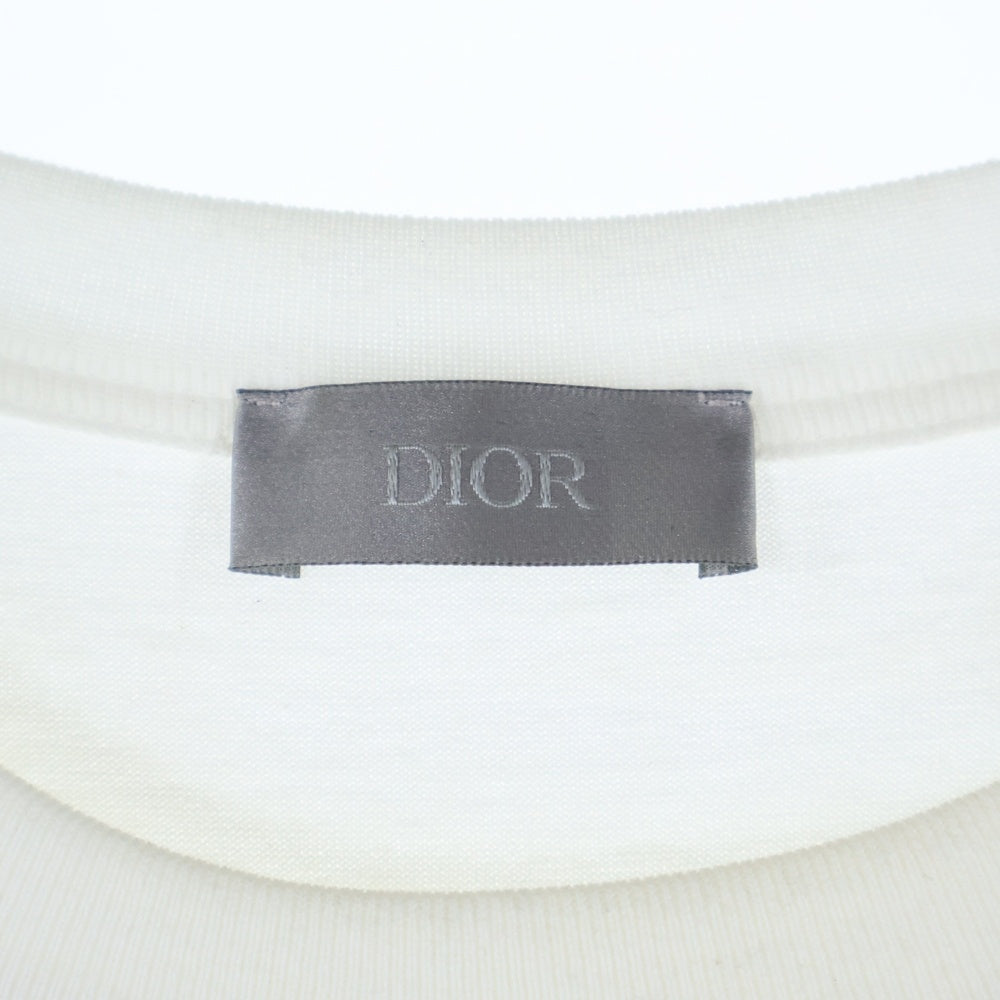 Christian Dior(クリスチャンディオール) 21AW ×KENNY SCHARF Logo T-Shirt ケニーシャーフ ロゴ刺繍 クルーネック半袖Tシャツカットソー ホワイト 193J697A0677