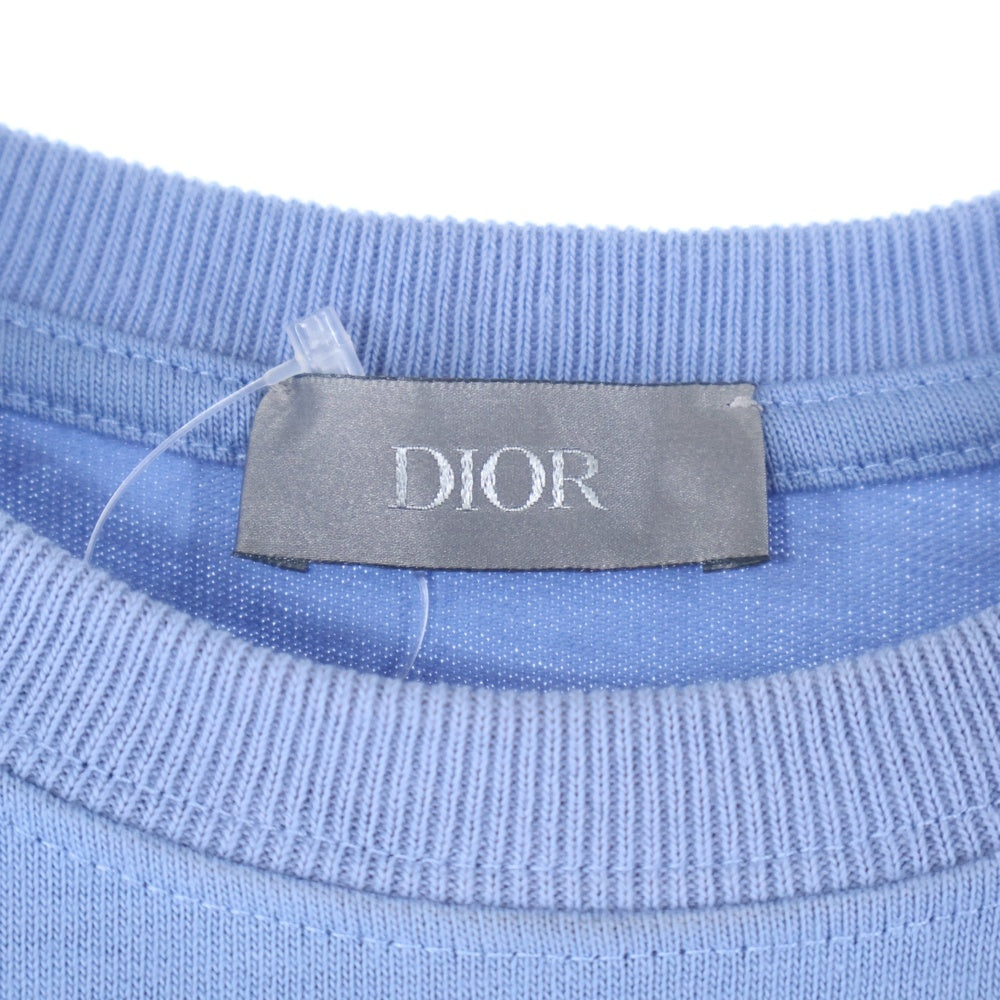 Christian Dior(クリスチャンディオール) CD ICON CDアイコン ロゴ刺繍 クルーネック 半袖Tシャツ カットソー ライトブルー 943J605A0554