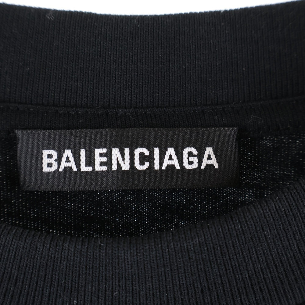 BALENCIAGA(バレンシアガ) 20SS PARIS刺繍ロゴ 半袖Tシャツ カットソー ブラック 594579 TGV48