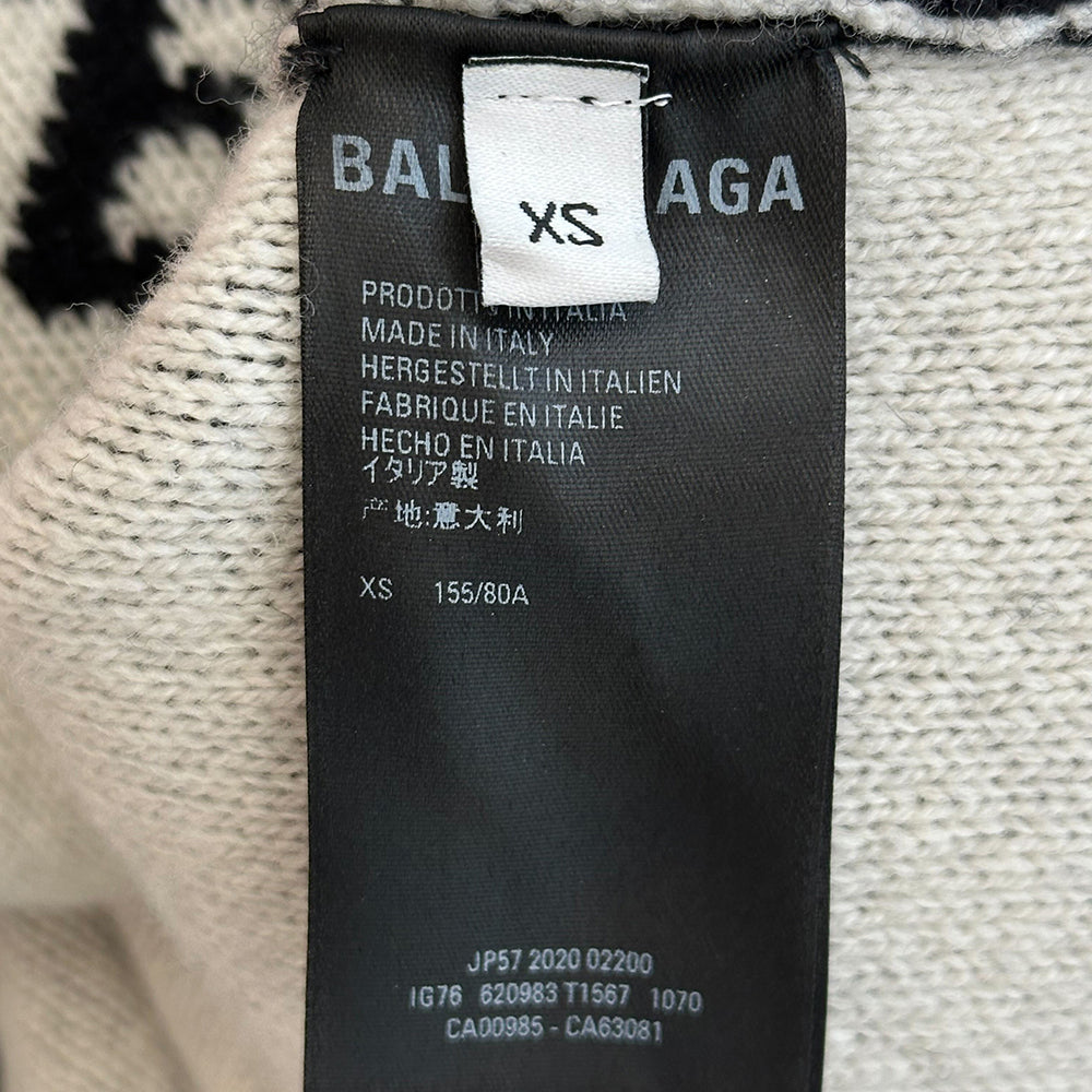 BALENCIAGA(バレンシアガ) 20SS Allover Logo Crewneck オールオーバーロゴ クルーネックニットセーター ブラック/ホワイト 620983 T1567