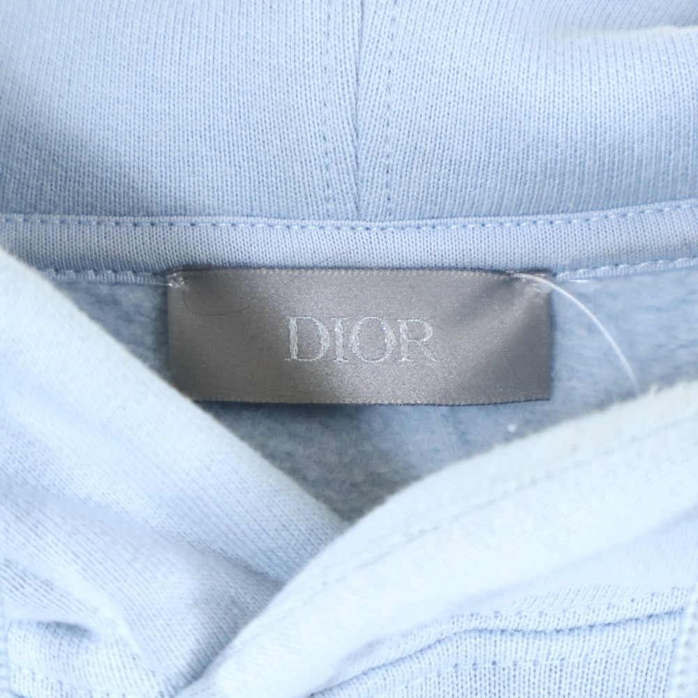 Christian Dior(クリスチャンディオール) 23AW CD ICON ロゴ刺繍 プルオーバースウェットパーカー フーディー ライトブルー 113J698A0531
