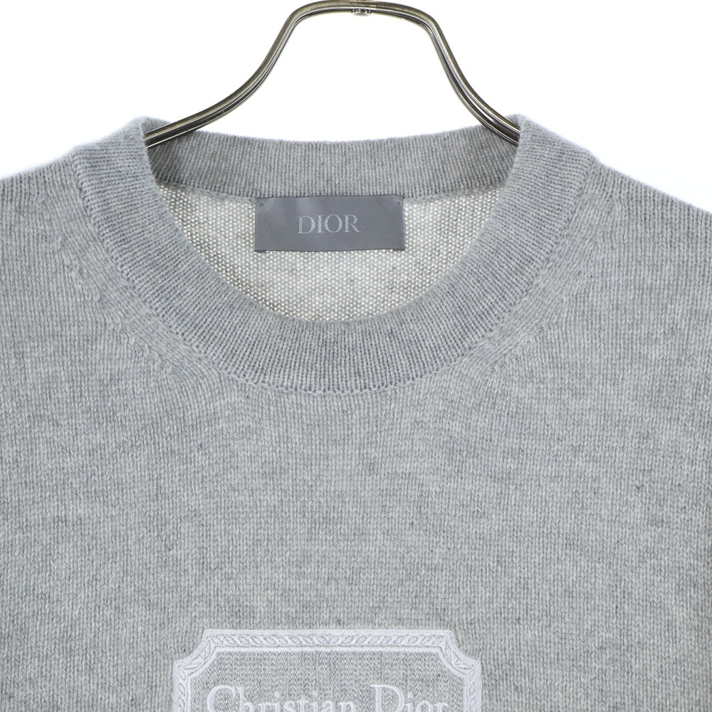 Christian Dior(クリスチャンディオール) 24SS COUTUREパッチ カシミアジャージーニット グレー 243M645AT474