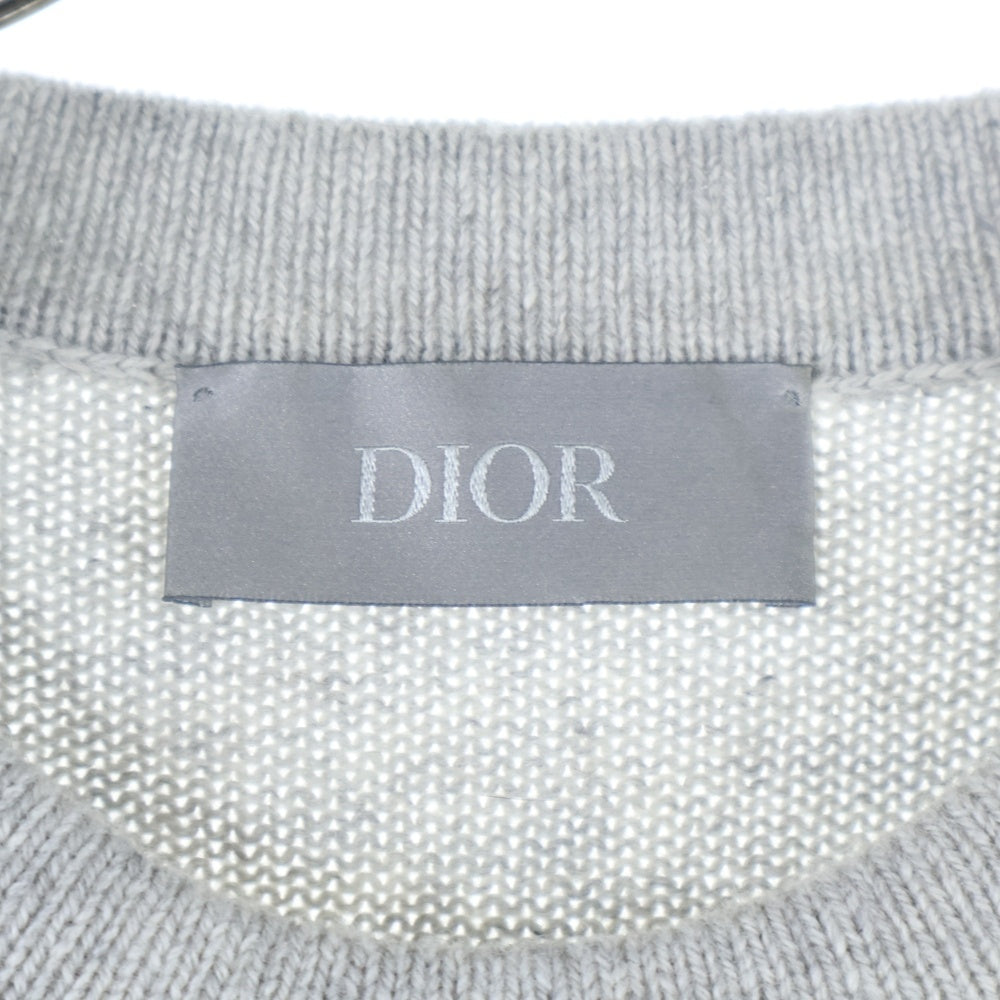 Christian Dior(クリスチャンディオール) 24SS COUTUREパッチ カシミアジャージーニット グレー 243M645AT474