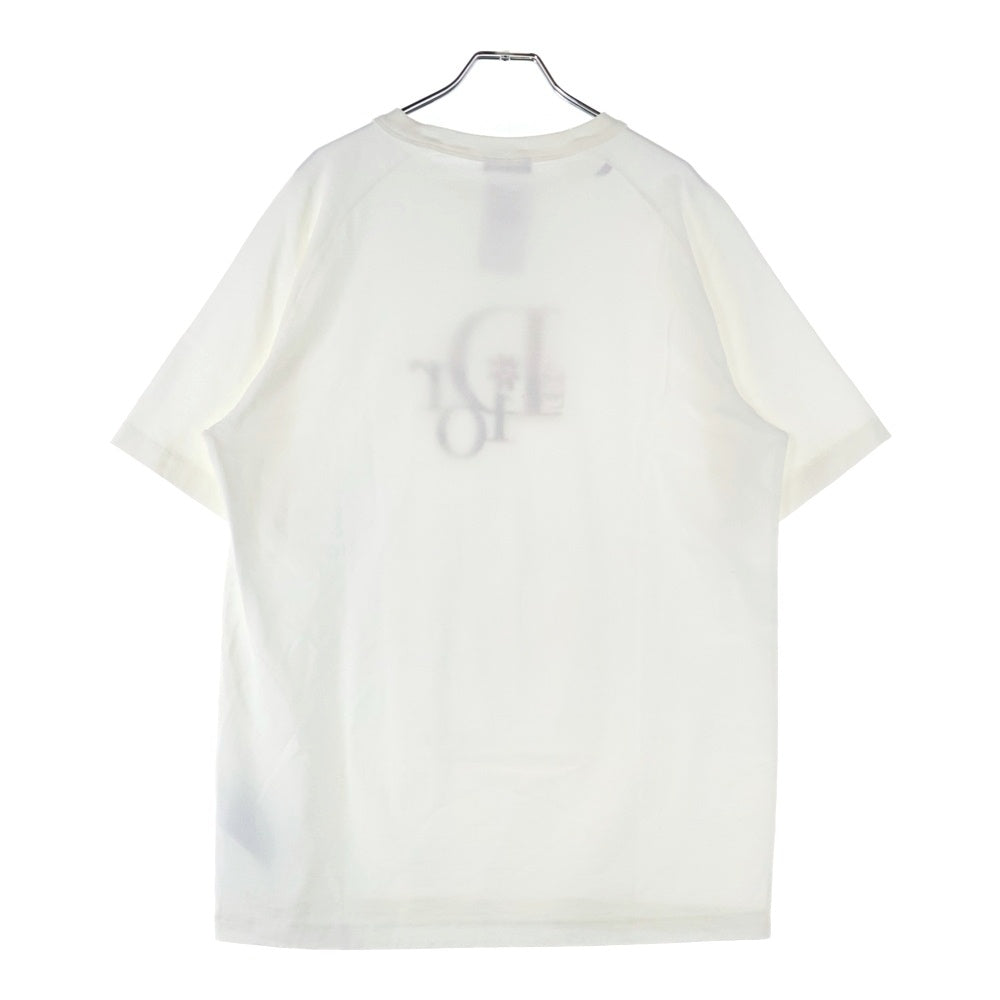 DIOR(ディオール) 23SS ×ERL イーアールエル ダメージ加工 ロゴ刺繍 スラブコットンジャージー 半袖Tシャツ カットソー ホワイト 313J647A0817