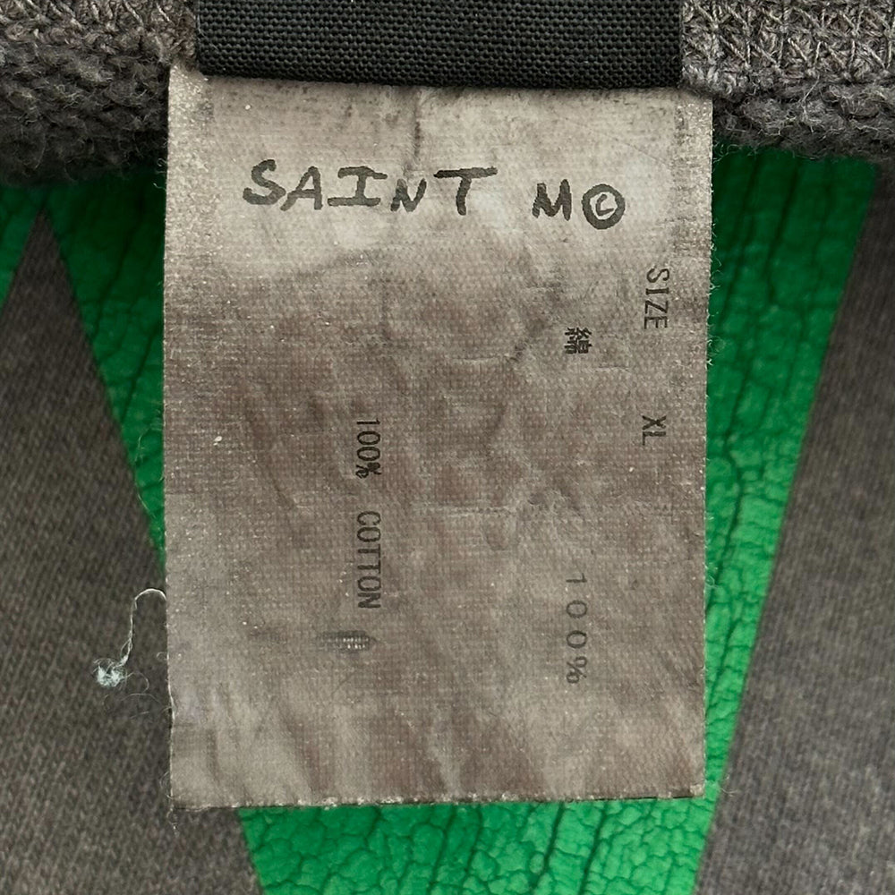 SAINT MICHAEL(セントマイケル) ×Denim Tears 21AW SNTTRS セントティアーズ ヴィンテージ加工 ロゴプリント クルーネック スエットトレーナー グレー