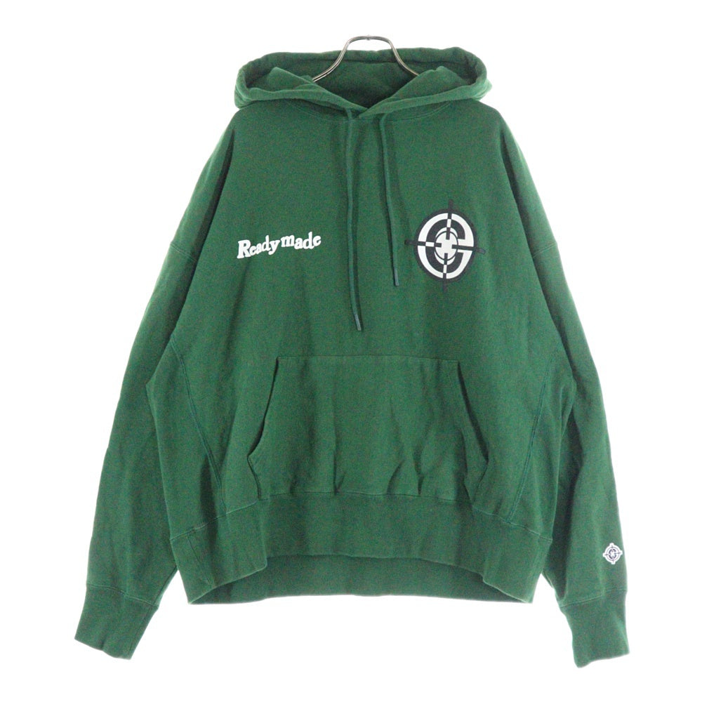 READY MADE(レディメイド) 22AW RM SWEAT HOODIE/GREEN ロゴプリント コットンスウェットパーカー グリーン RE-CO-GR-00-00-211