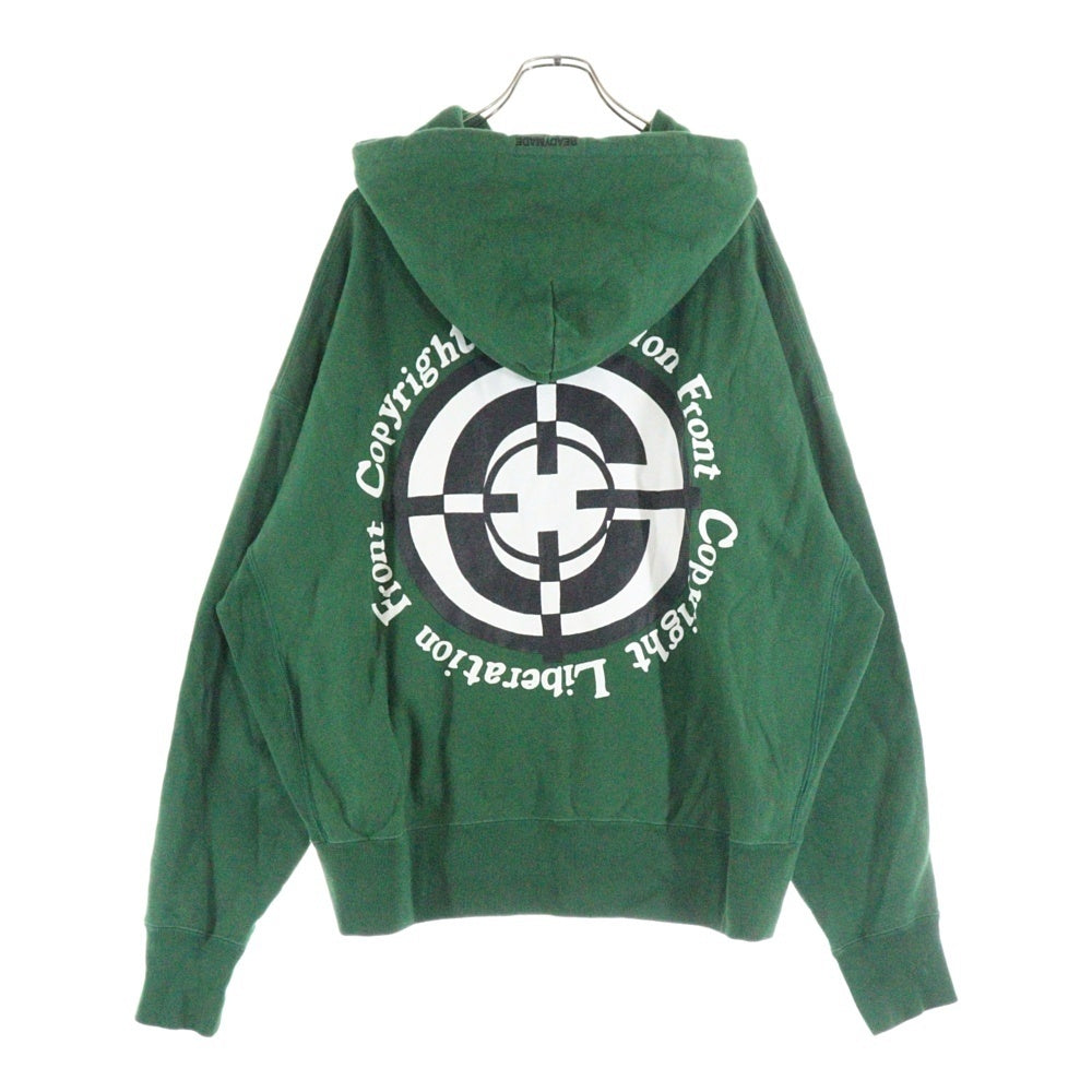 READY MADE(レディメイド) 22AW RM SWEAT HOODIE/GREEN ロゴプリント コットンスウェットパーカー グリーン RE-CO-GR-00-00-211