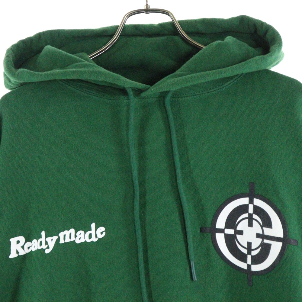 READY MADE(レディメイド) 22AW RM SWEAT HOODIE/GREEN ロゴプリント コットンスウェットパーカー グリーン RE-CO-GR-00-00-211