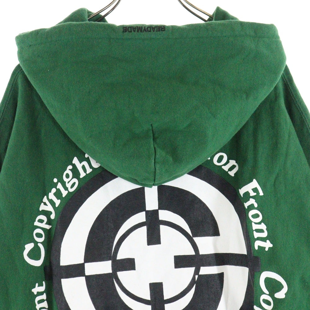 READY MADE(レディメイド) 22AW RM SWEAT HOODIE/GREEN ロゴプリント コットンスウェットパーカー グリーン RE-CO-GR-00-00-211