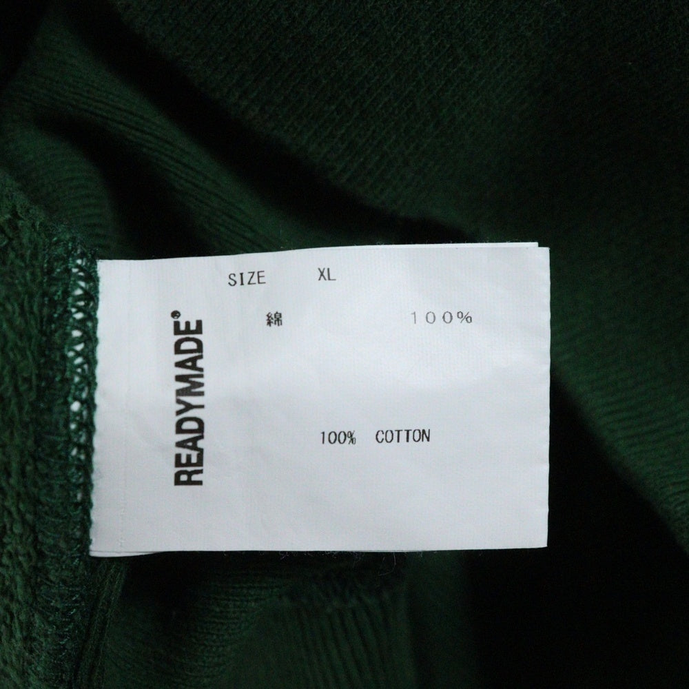 READY MADE(レディメイド) 22AW RM SWEAT HOODIE/GREEN ロゴプリント コットンスウェットパーカー グリーン RE-CO-GR-00-00-211