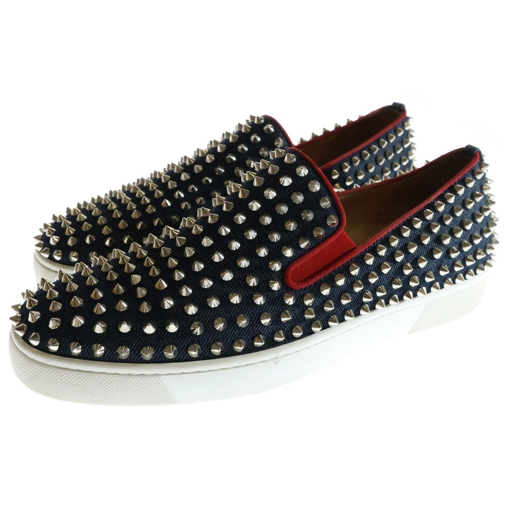 CHRISTIAN LOUBOUTIN(クリスチャンルブタン) ROLLER-BOAT FLAT ローラーボート フラット スパイクスタッズ ローカットスニーカー インディゴ