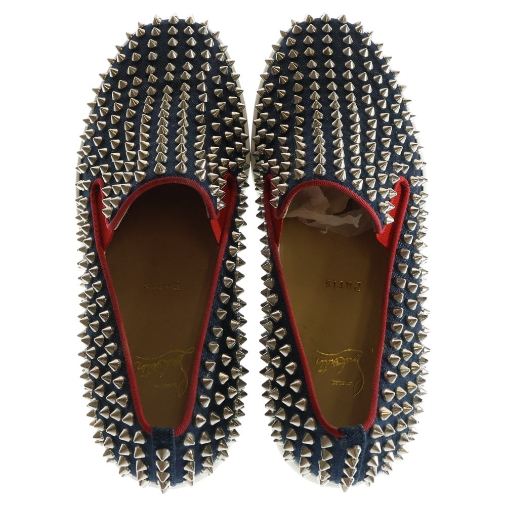 CHRISTIAN LOUBOUTIN(クリスチャンルブタン) ROLLER-BOAT FLAT ローラーボート フラット スパイクスタッズ ローカットスニーカー インディゴ