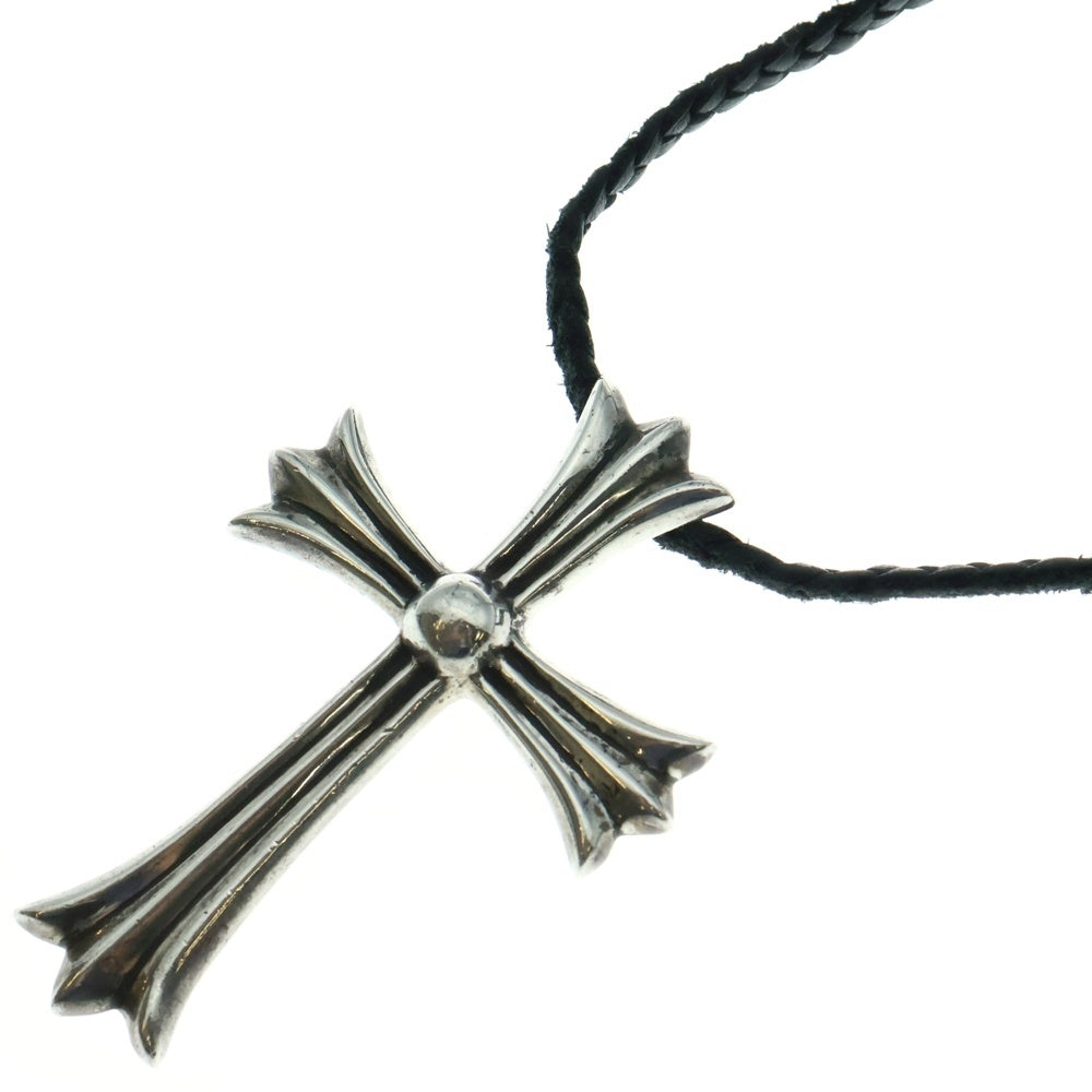 CHROME HEARTS(クロムハーツ) CH CRS LG BC ラージCHクロスペンダント Wボロチップ レザーブレイドネックレス シルバー BCA214
