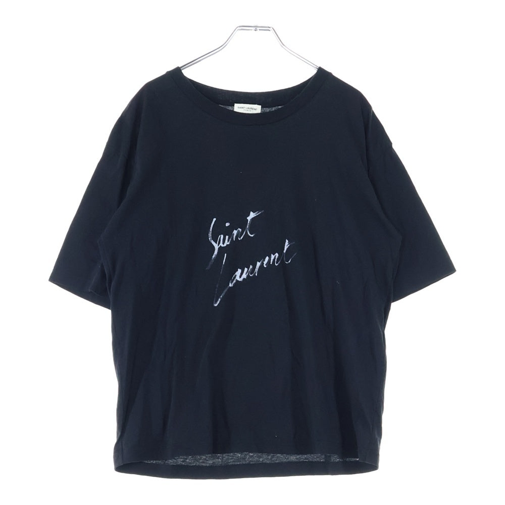 SAINT LAURENT PARIS(サンローランパリ) シグネチャープリントロゴ 半袖Tシャツ カットソー ブラック 480406 YB1GN