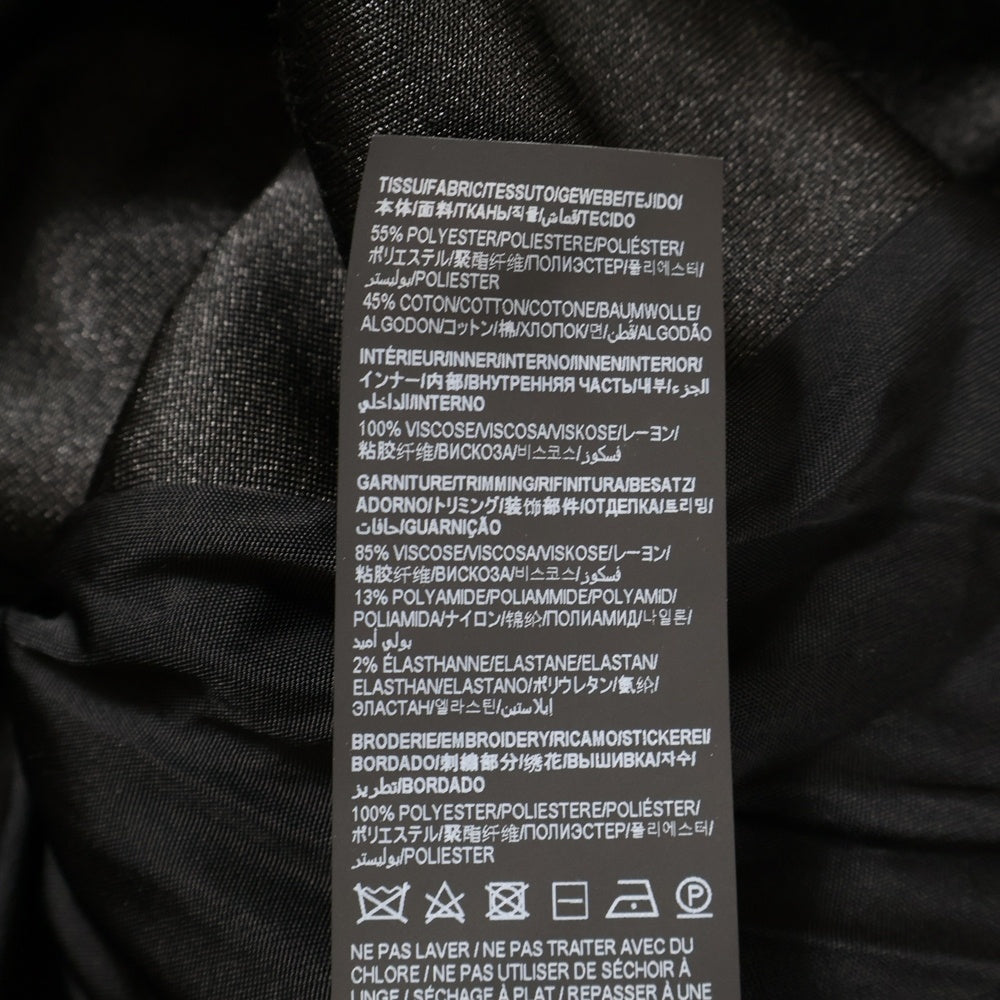 SAINT LAURENT PARIS(サンローランパリ) ロゴ刺繍 バイカラー ジップアップパーカー フーディー ブラック/ホワイト 754100 Y37IT