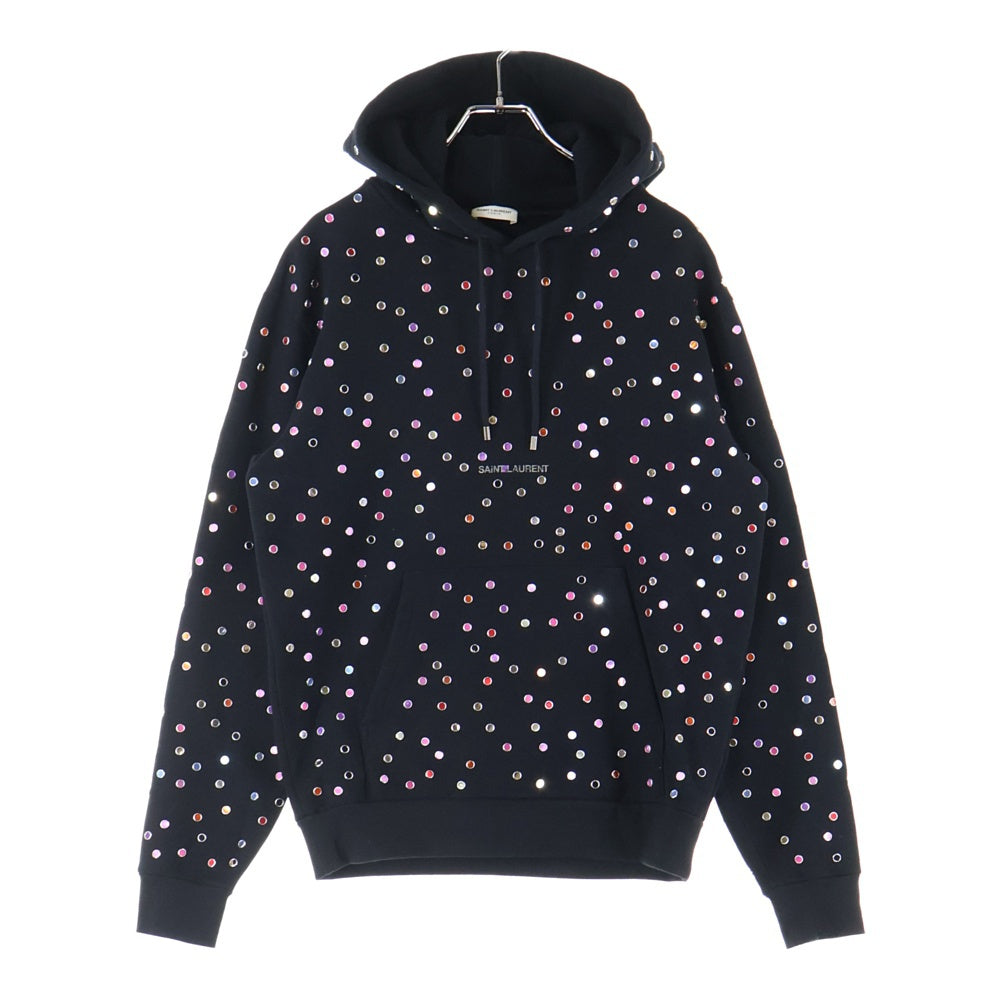 SAINT LAURENT PARIS(サンローランパリ) スタッズ付き スウェットプルオーバーパーカー ブラック 686517 Y36TN