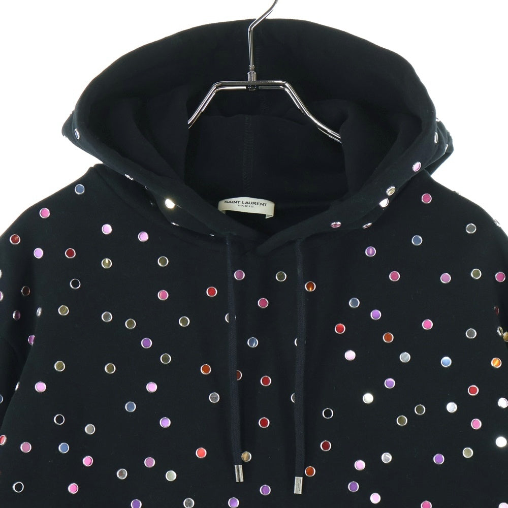 SAINT LAURENT PARIS(サンローランパリ) スタッズ付き スウェットプルオーバーパーカー ブラック 686517 Y36TN