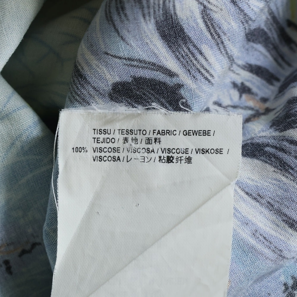 SAINT LAURENT PARIS(サンローランパリ) 16SS レーヨンアロハダメージ加工長袖シャツ ブルー 411620 Y934L