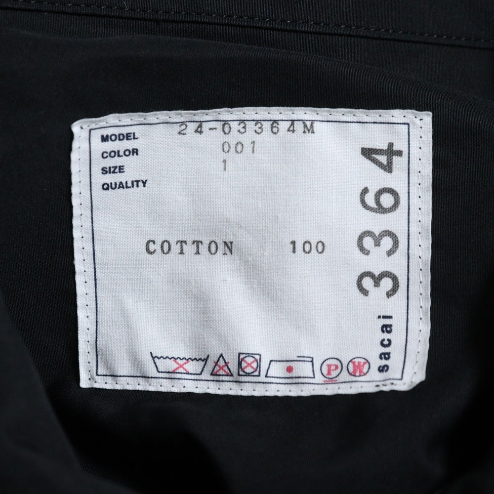 Sacai(サカイ) 24SS Thomas Mason Cotton Poplin トーマスメイソン ポプリン ジャケット ブラック 24-03364M