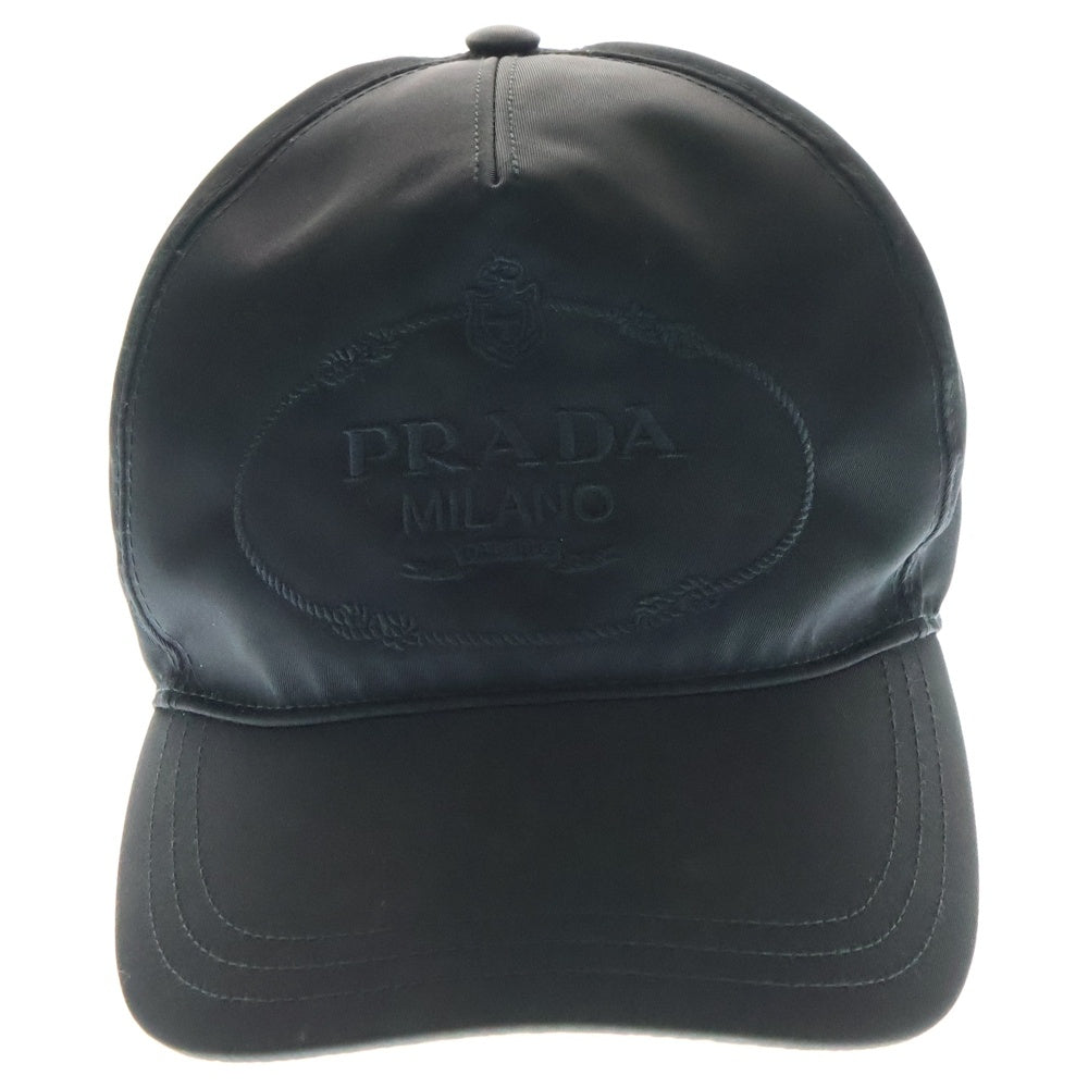 PRADA(プラダ) ロゴエンブロイダリー ナイロン ベースボールキャップ ブラック 2HC179