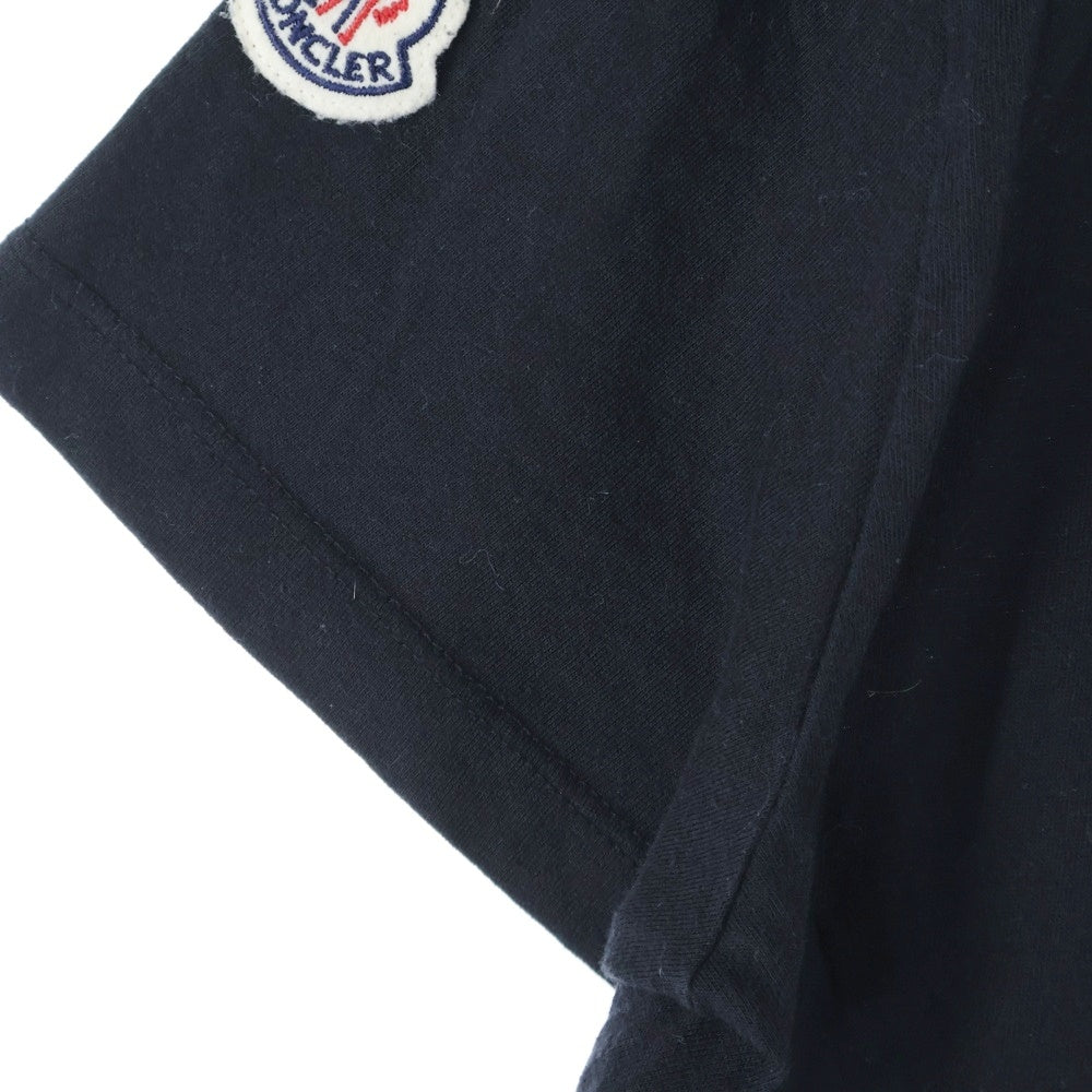 MONCLER(モンクレール) フロントロゴ ロゴパッチ 半袖Tシャツ カットソー ブラック H10938C00013 829FB レディース