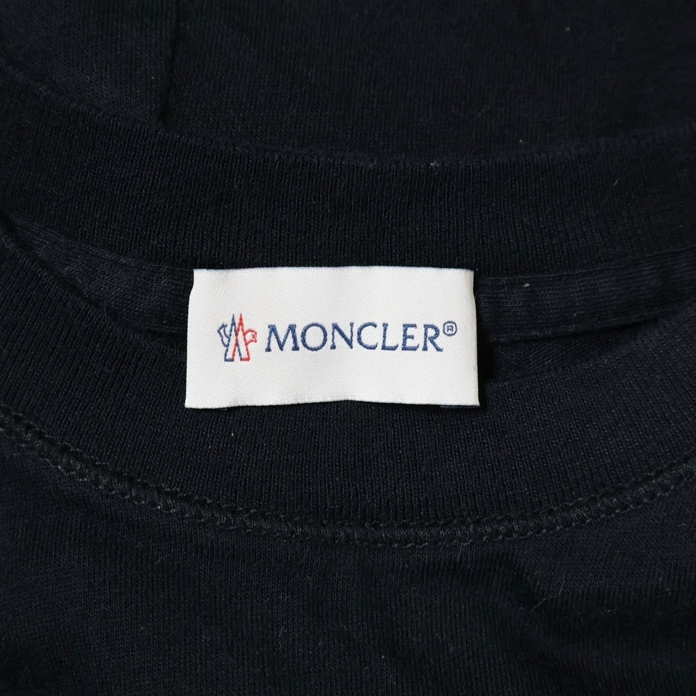 MONCLER(モンクレール) フロントロゴ ロゴパッチ 半袖Tシャツ カットソー ブラック H10938C00013 829FB レディース