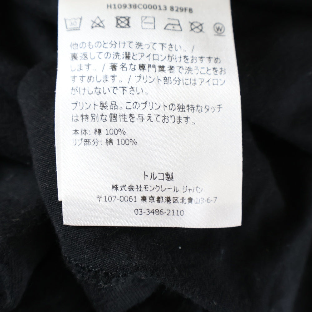 MONCLER(モンクレール) フロントロゴ ロゴパッチ 半袖Tシャツ カットソー ブラック H10938C00013 829FB レディース