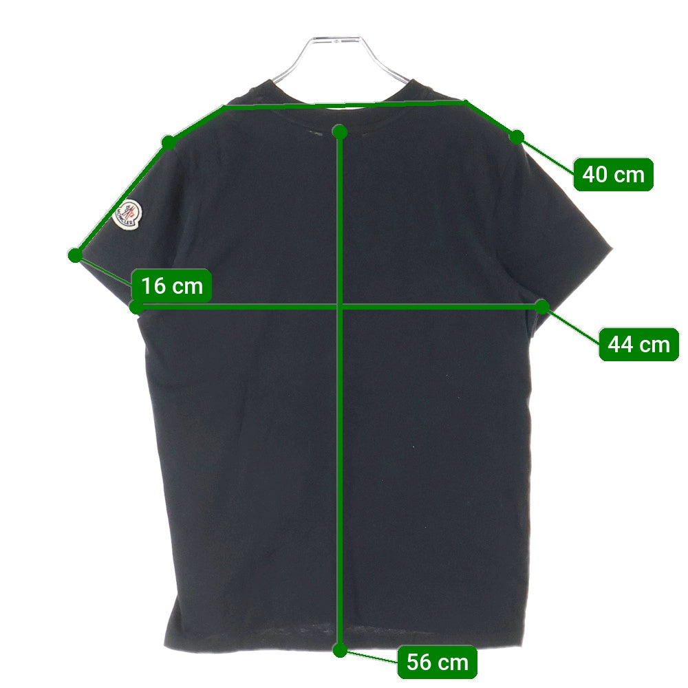 MONCLER(モンクレール) フロントロゴ ロゴパッチ 半袖Tシャツ カットソー ブラック H10938C00013 829FB レディース