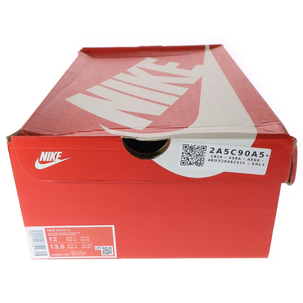 NIKE(ナイキ) SHOX TL BLACK METALLIC HEMATITE AV3595-002 ショックス ティーエル メタリック ヘマタイト ローカットスニーカー ブラック US12/30.0cm